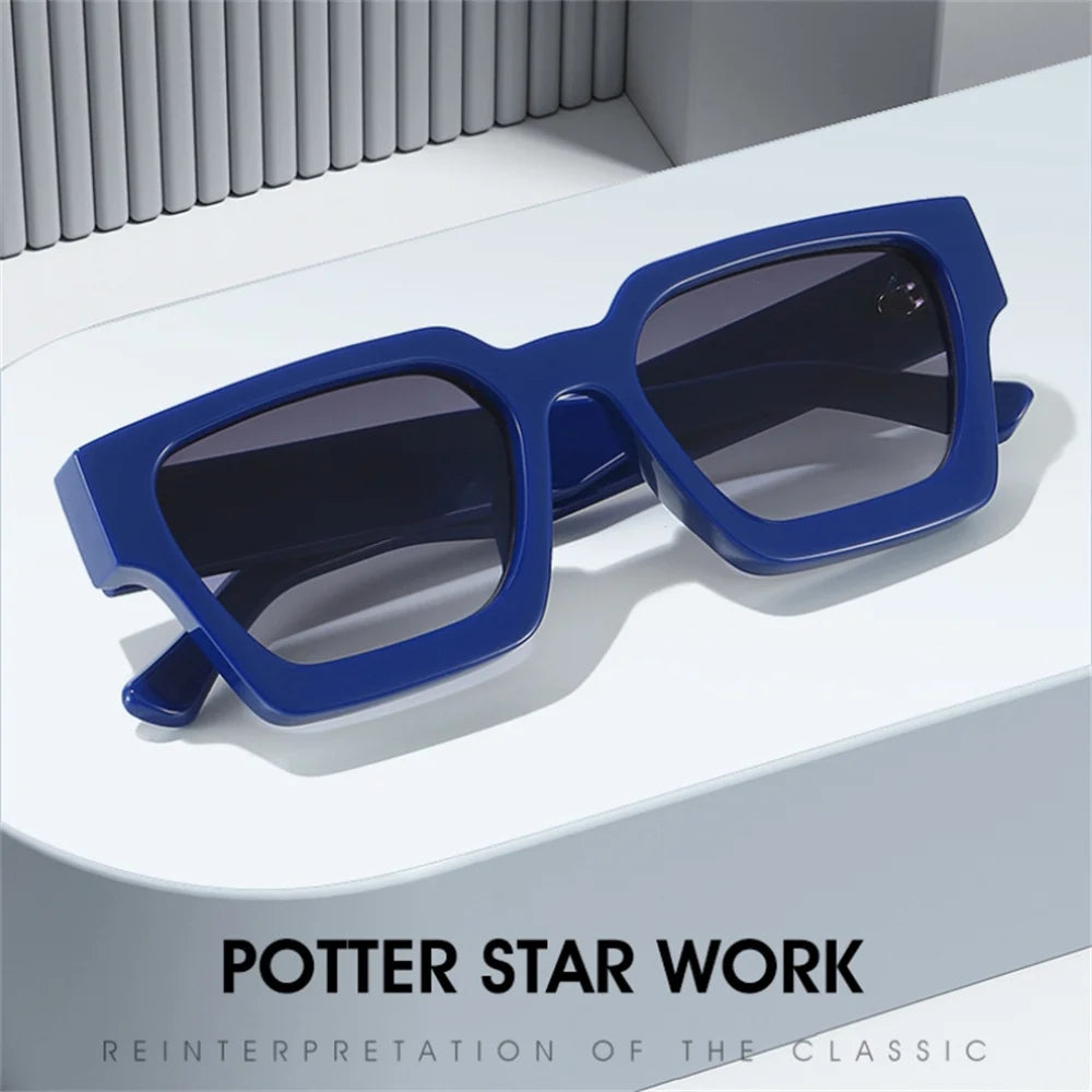 KLASSNUM Men Square Frame Sunglasses 2025 Luxury Brand Designer Sun Glasses Retro Trendy Shades UV400 Unisex Women Glasses New