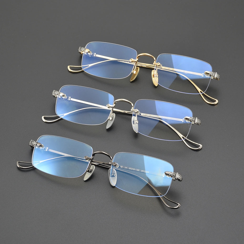 2024 Sunglasses For Women Stylish Vintage Carter Luxury Eyewear Frame Big Square Titanium Rimless Designer Men SUN GLASSES