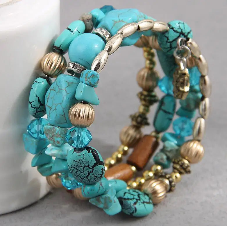 New Blue Bohemian Acrylic Bracelets for women jewelry accessories pulseiras para as mulheres bracelet