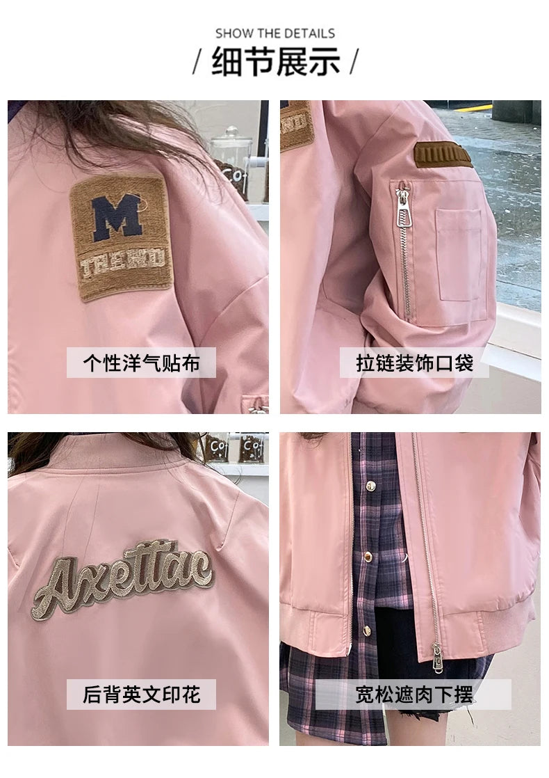 Casual Teenage Girls Baseball Jackets 4-14  junior kids Clothes Children Sports Outerwear Coat Spring Autumn Fashion Boys Jacket