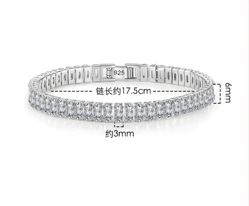 3/3.5/4/5mm Real Moissanite Bracelet Sparkling S925 Sterling Silver Luxury Wedding Party Diamond Jewelry Pulseiras De Prata