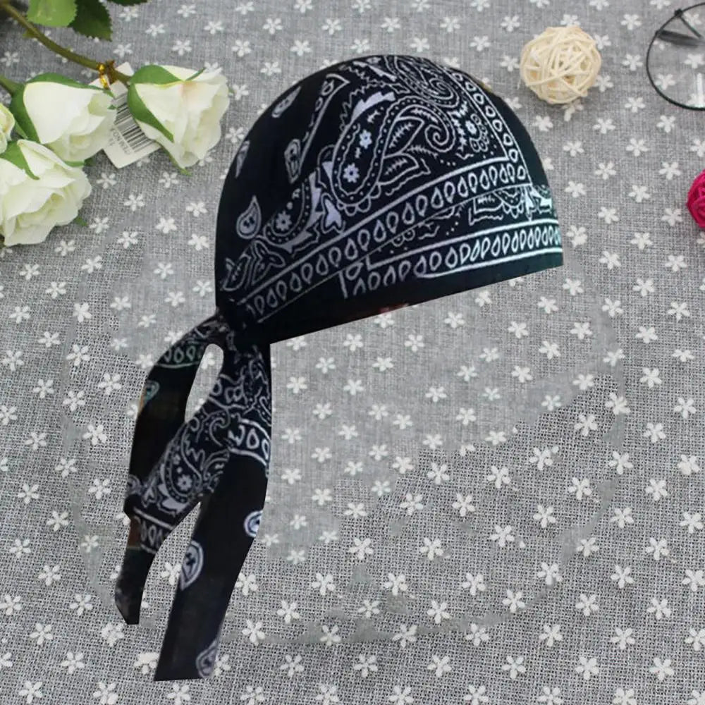 Hat Cap Men Adult Hip-hop Paisley Print Motorcycle Wrap Biker Bandana Headscarf Skull Pirate Cycling Bandana Headscarf