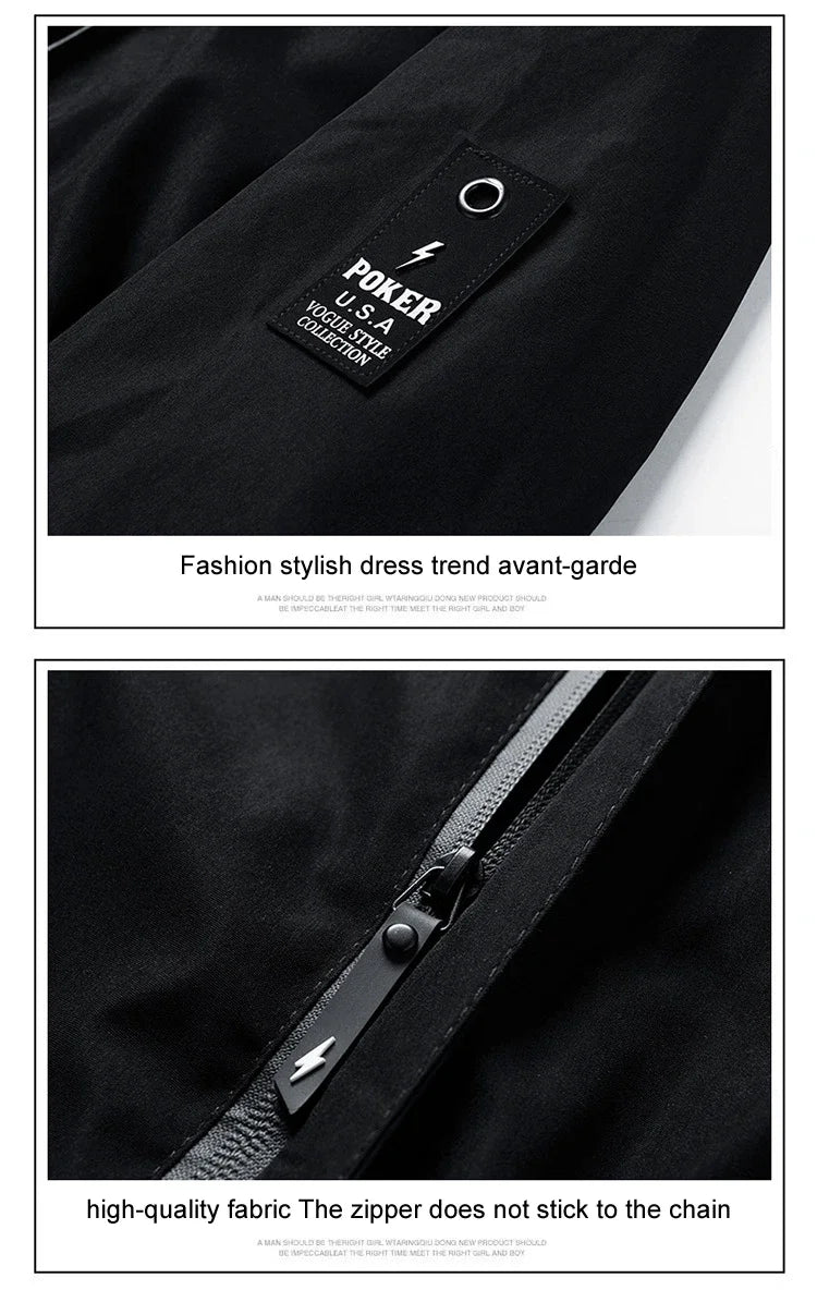 HONDA Honda Honda Co-branded Men's Hooded Jacket Spring and Autumn Trendy Work Jacket Light Gray Casual Windproof Top