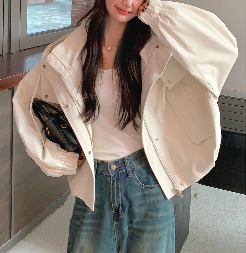 Workwear Hooded Jacket for Women Short Jacket for Autumn 2025 New Casual Jacket Top