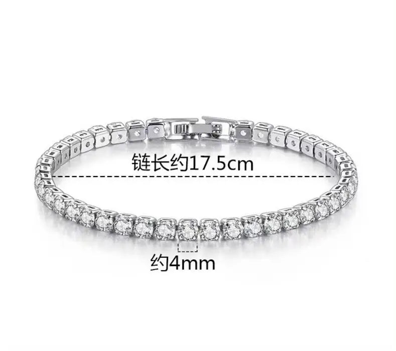 3/3.5/4/5mm Real Moissanite Bracelet Sparkling S925 Sterling Silver Luxury Wedding Party Diamond Jewelry Pulseiras De Prata
