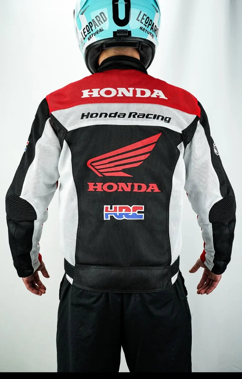 Summer Honda Motorcycle Jacket for Men And Women Breathable Mesh Anti-Fall Wear-Resistant HRC Motorcycle Riding Suit