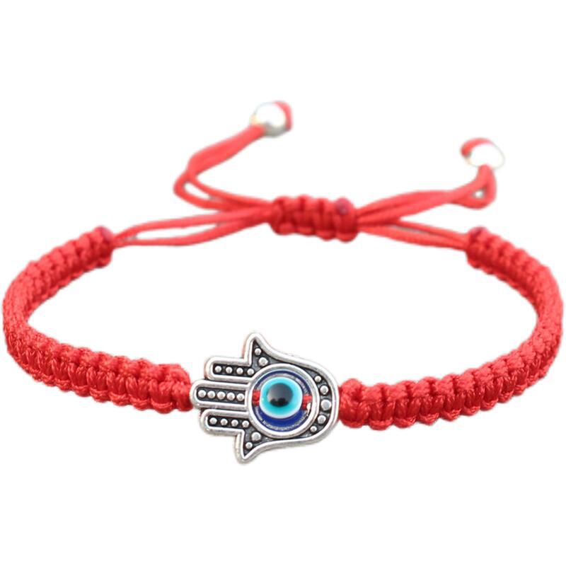 Pulseras Hombre Weaved Men's Fatima Hamsa Hand Bracelet Man Braided Turkish Evil Eye Bracelets For Men Women Spiritual Jewelry