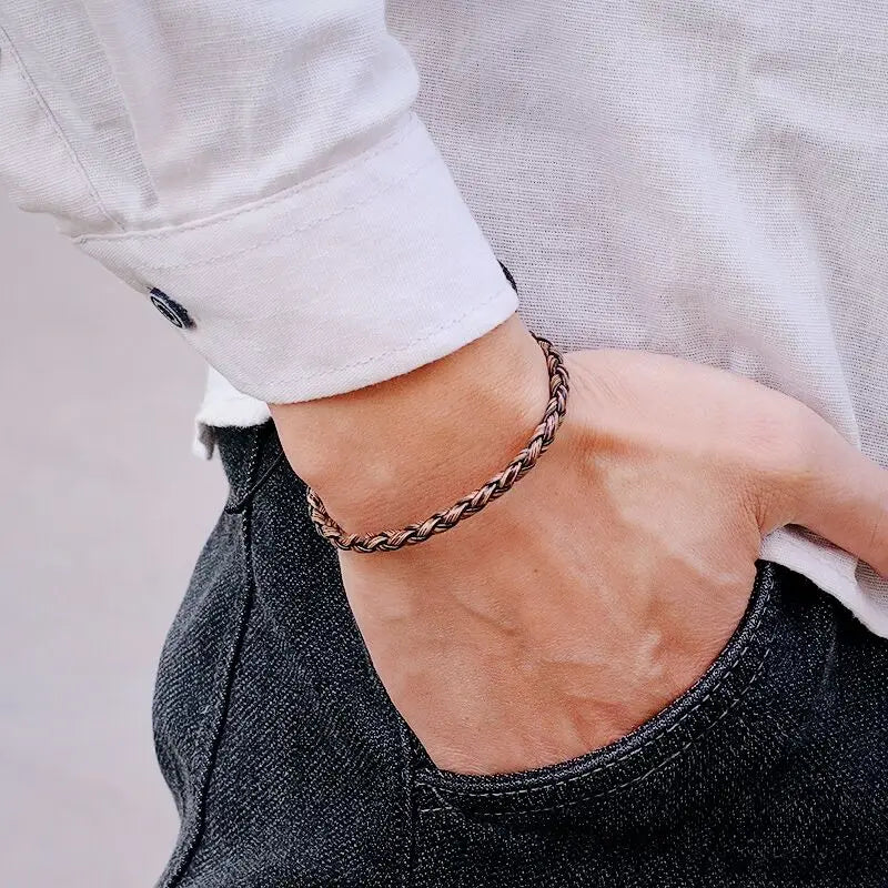 Simple Style Handmade Genuine Leather Bracelet Men Adjustable Wax Rope Leisure Accessories Gift For Him  Pulseiras Masculina