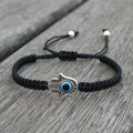 Pulseras Hombre Weaved Men's Fatima Hamsa Hand Bracelet Man Braided Turkish Evil Eye Bracelets For Men Women Spiritual Jewelry