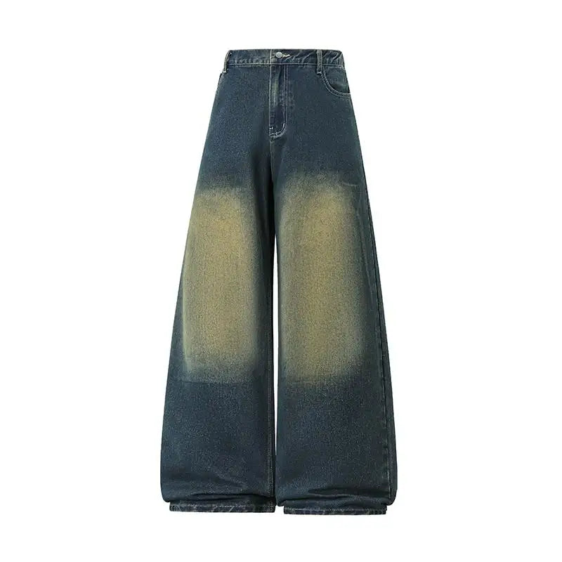 Men's Trendy High Waist Oversized Wide Leg Flared Denim Pants 2026 Extra Long Floor Dragging Loose Fit Streetwear Jeans