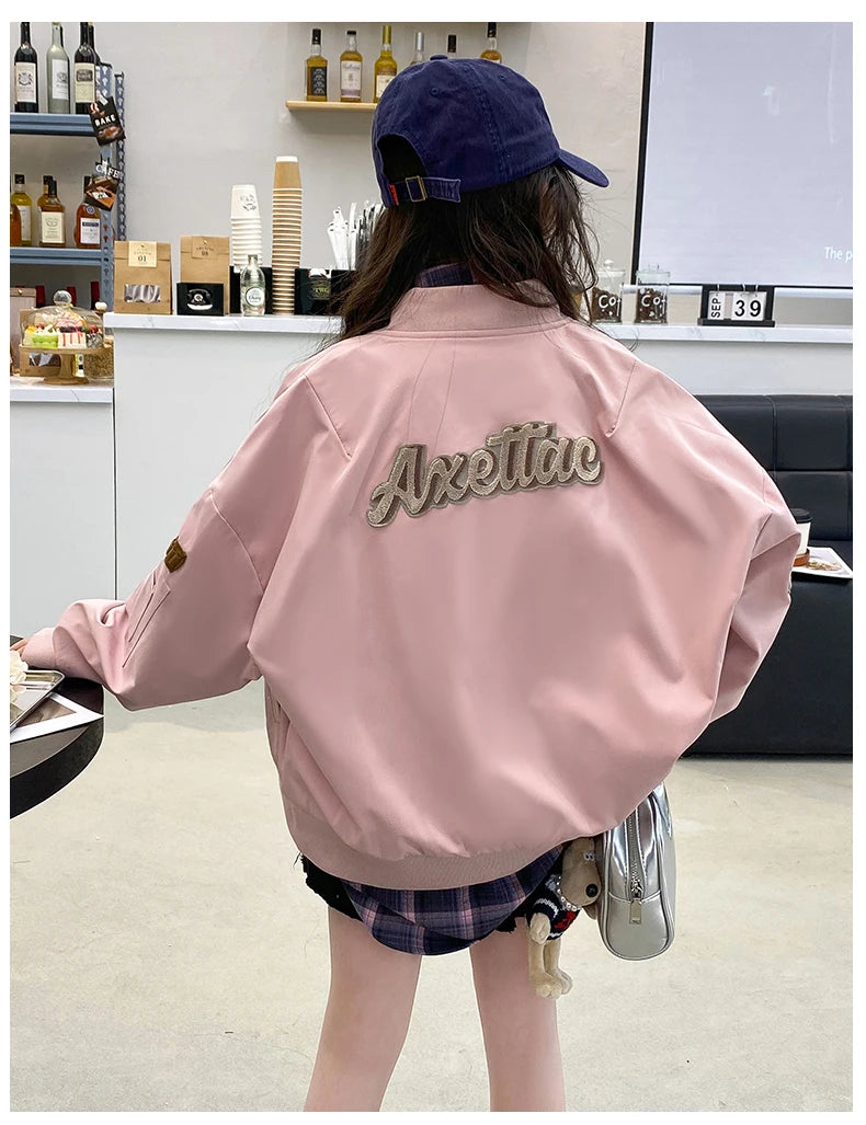 Casual Teenage Girls Baseball Jackets 4-14  junior kids Clothes Children Sports Outerwear Coat Spring Autumn Fashion Boys Jacket