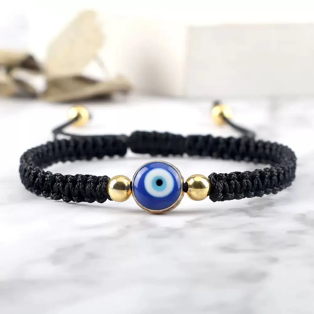 Pulseras Hombre Weaved Men's Fatima Hamsa Hand Bracelet Man Braided Turkish Evil Eye Bracelets For Men Women Spiritual Jewelry