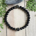 1 Pc Black Tourmaline Obsidian Bracelet Men And Women, The Ideal Choice Of Gift