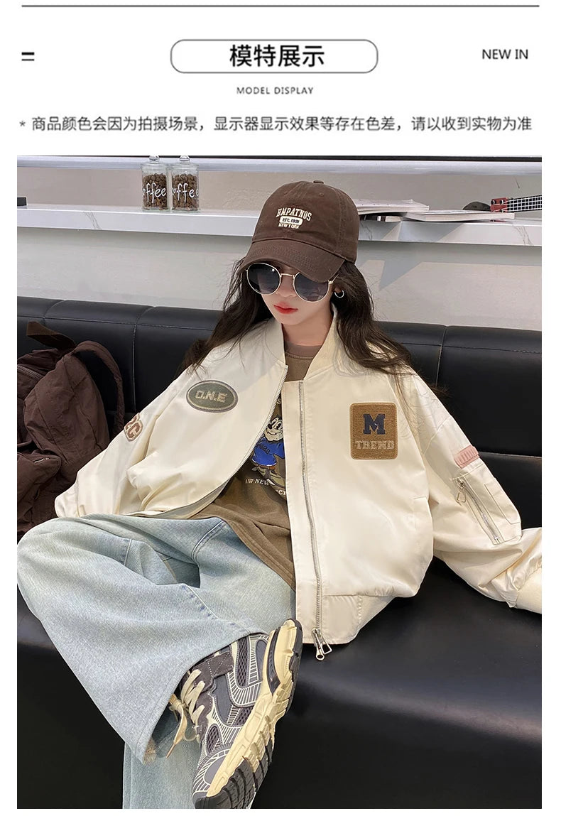 Casual Teenage Girls Baseball Jackets 4-14  junior kids Clothes Children Sports Outerwear Coat Spring Autumn Fashion Boys Jacket