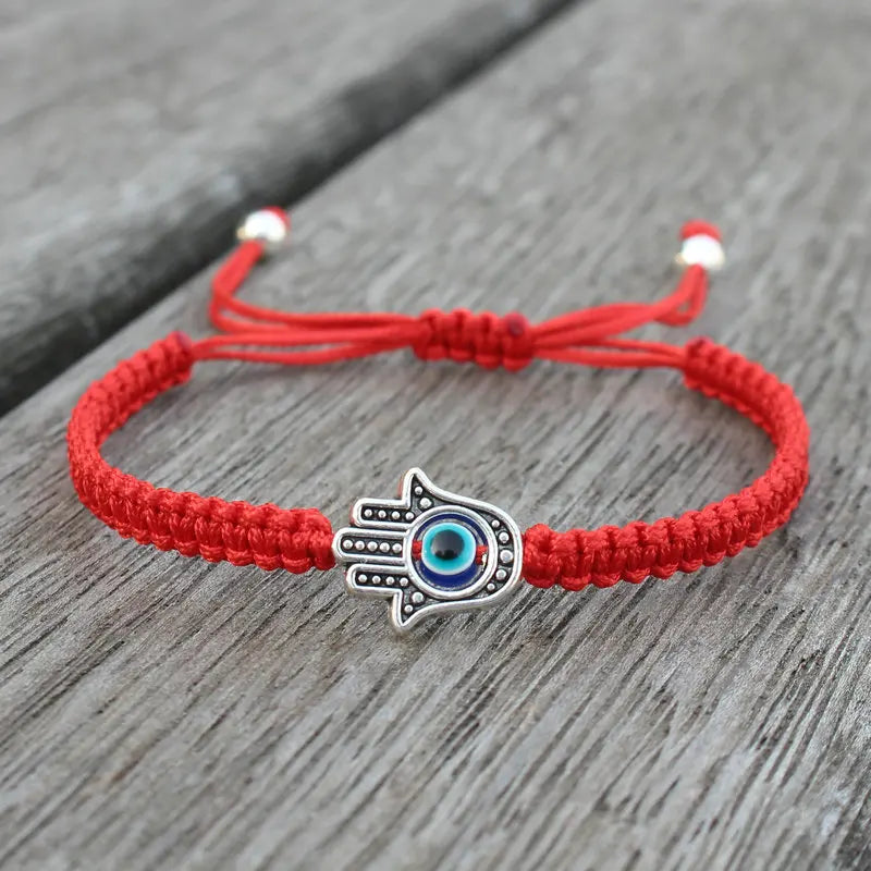 Pulseras Hombre Weaved Men's Fatima Hamsa Hand Bracelet Man Braided Turkish Evil Eye Bracelets For Men Women Spiritual Jewelry