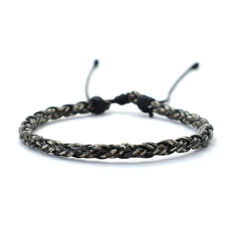 Simple Style Handmade Genuine Leather Bracelet Men Adjustable Wax Rope Leisure Accessories Gift For Him  Pulseiras Masculina