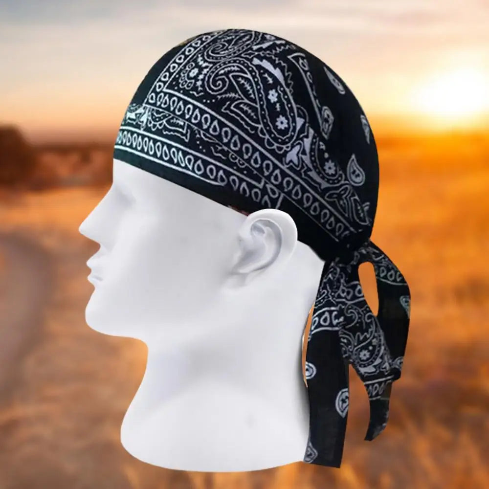 Hat Cap Men Adult Hip-hop Paisley Print Motorcycle Wrap Biker Bandana Headscarf Skull Pirate Cycling Bandana Headscarf