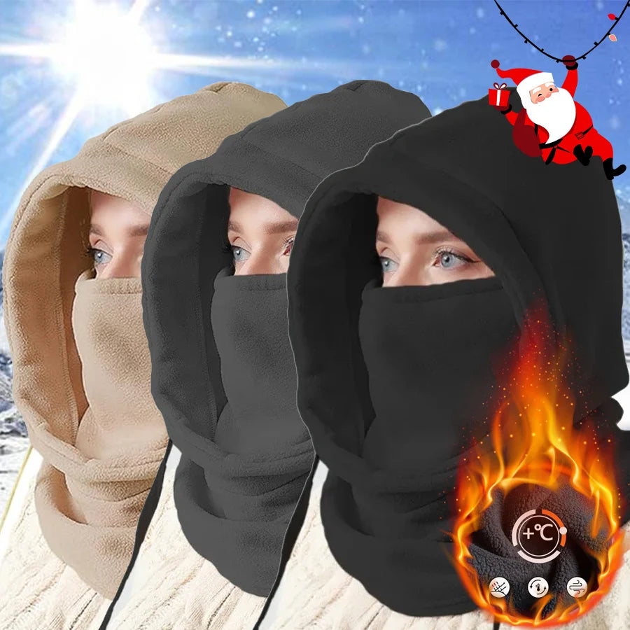Winter Balaclava Face Mask, Windproof Thermal Hooded Scarf for Skiing Cycling Fishing, Cold Weather Sports Gear, Christmas Gift