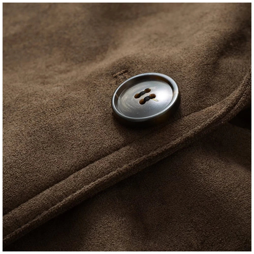 Womens Suede Look Blazer Jacket With Belted Waist And Single Button Casual And Commuter Fashion Jacket Woman Clothes Tops