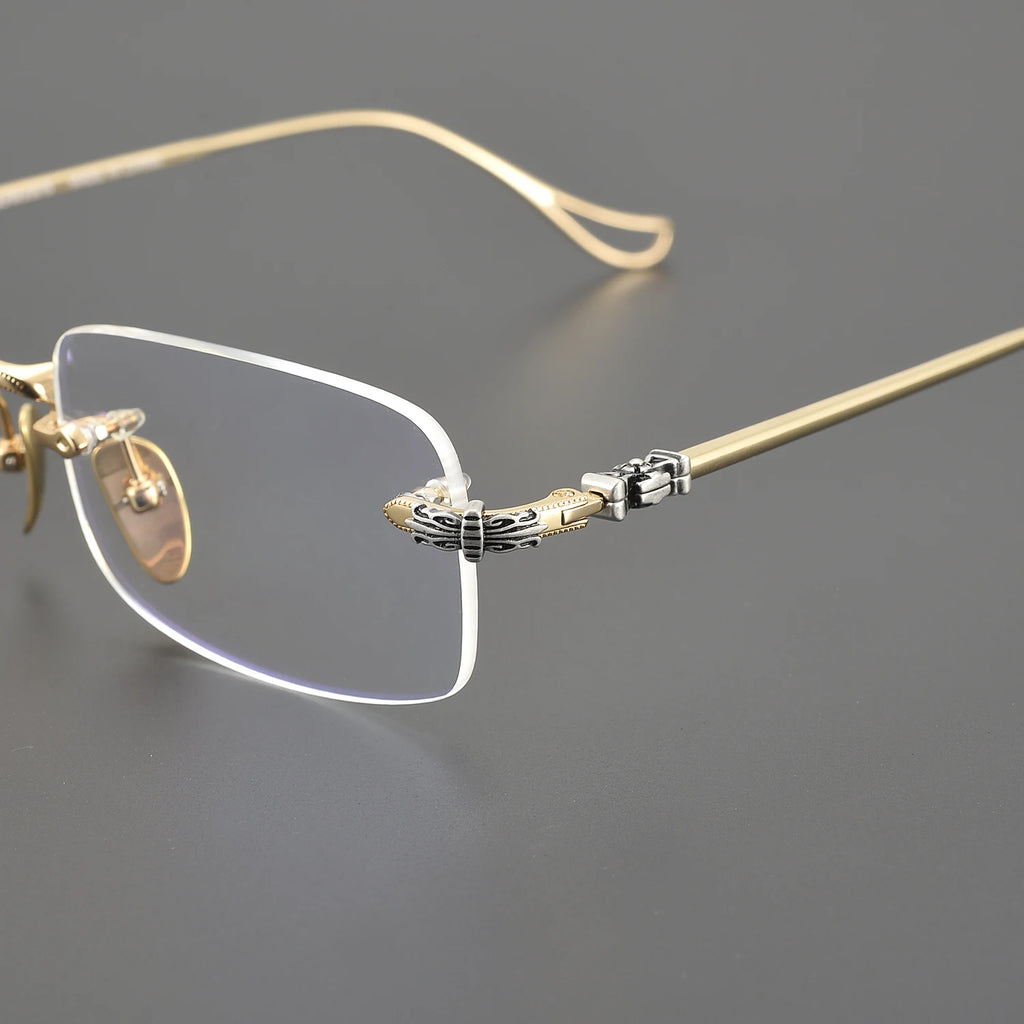 2024 Sunglasses For Women Stylish Vintage Carter Luxury Eyewear Frame Big Square Titanium Rimless Designer Men SUN GLASSES