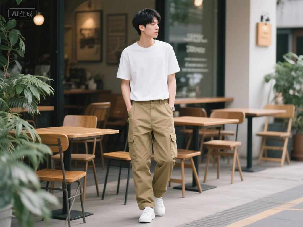 Calça cargo de ajuste relaxado com cordão, calça esportiva de sarja para caminhadas ao ar livre,Calça jogger casual masculina5XL