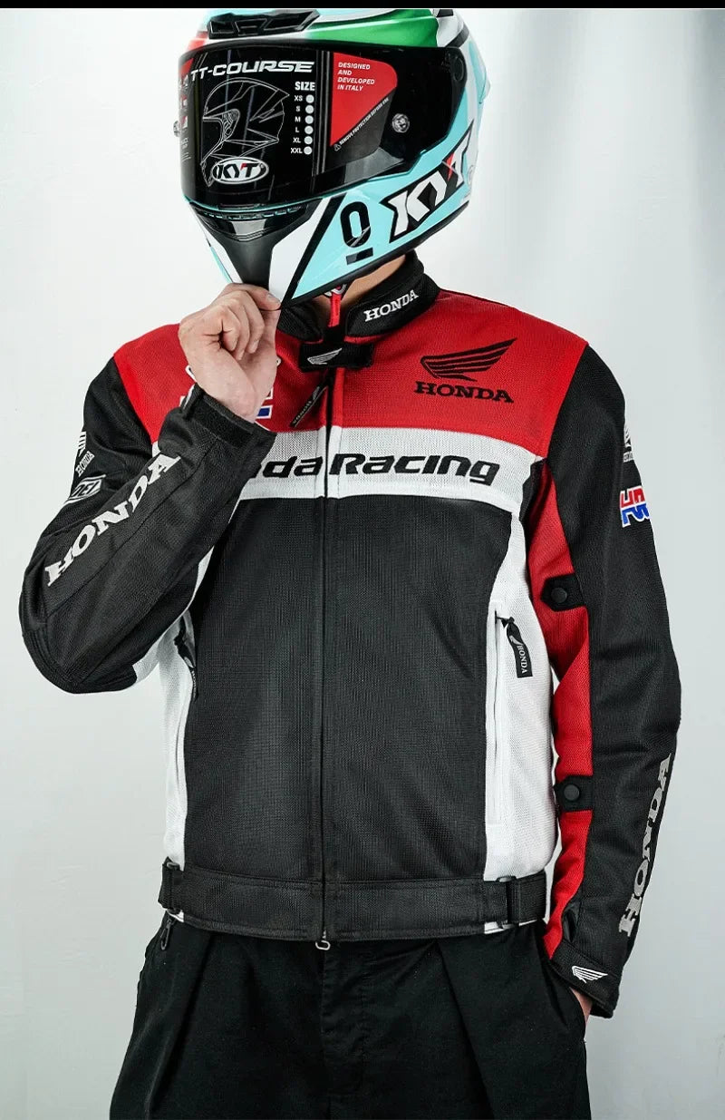 Summer Honda Motorcycle Jacket for Men And Women Breathable Mesh Anti-Fall Wear-Resistant HRC Motorcycle Riding Suit