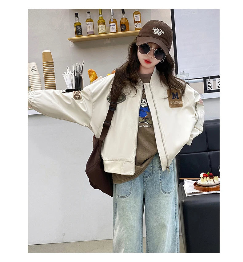 Casual Teenage Girls Baseball Jackets 4-14  junior kids Clothes Children Sports Outerwear Coat Spring Autumn Fashion Boys Jacket