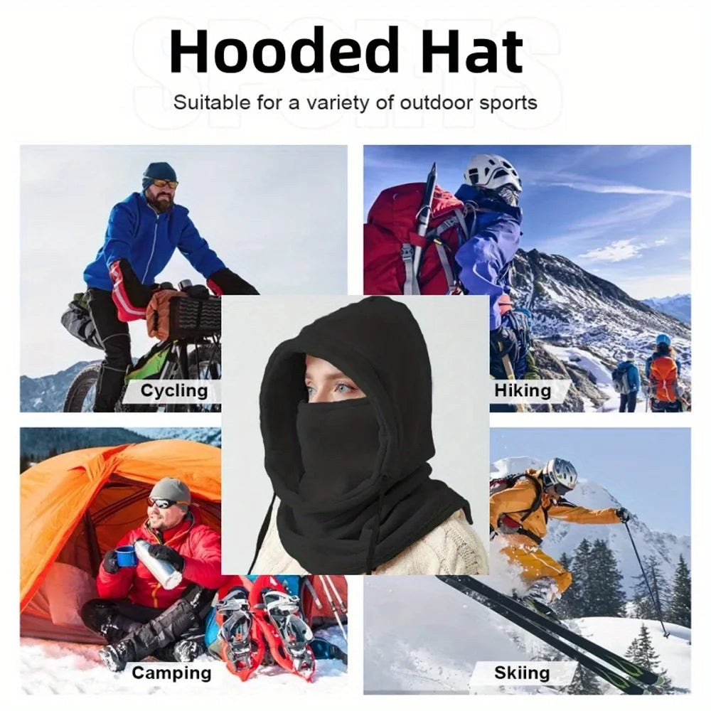 Winter Balaclava Face Mask, Windproof Thermal Hooded Scarf for Skiing Cycling Fishing, Cold Weather Sports Gear, Christmas Gift