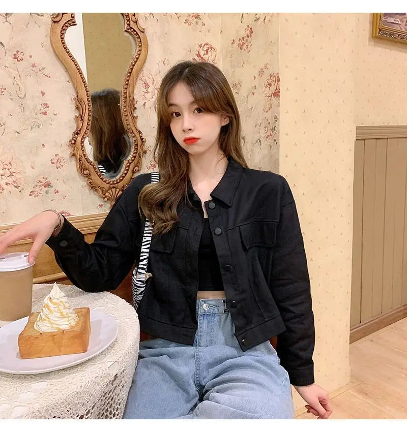 Short Casual Jacket for Women 2025 Spring and Autumn New Korean Casual Thin Jacket Loose Versatile Long-sleeved Top