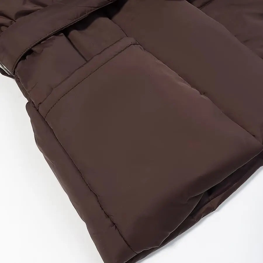 2026 New Year Parker Coats For Women New Chic Long Sleeves With Belt Jackets Women Elegant Waterproof Warmth Leisure Black Coats