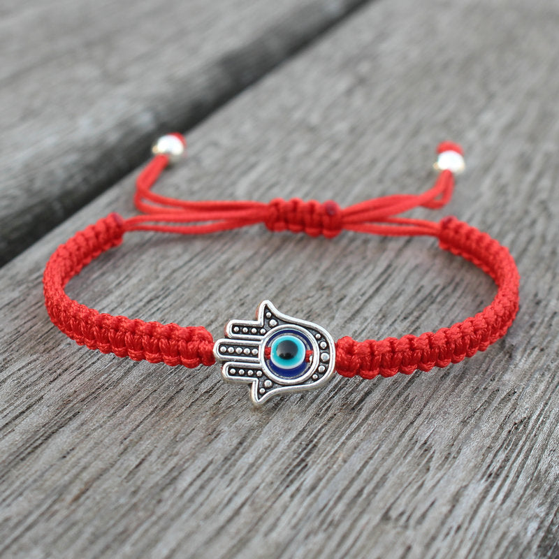 Pulseras Hombre Weaved Men's Fatima Hamsa Hand Bracelet Man Braided Turkish Evil Eye Bracelets For Men Women Spiritual Jewelry