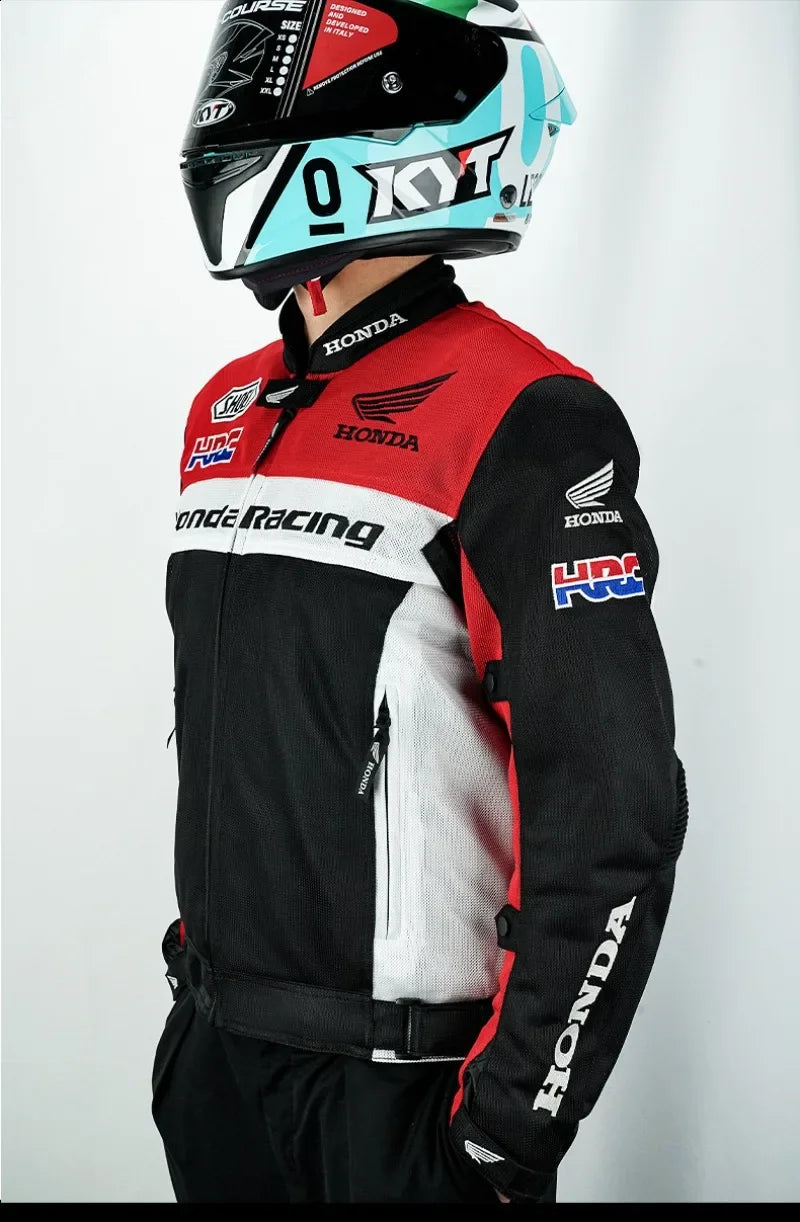 Summer Honda Motorcycle Jacket for Men And Women Breathable Mesh Anti-Fall Wear-Resistant HRC Motorcycle Riding Suit