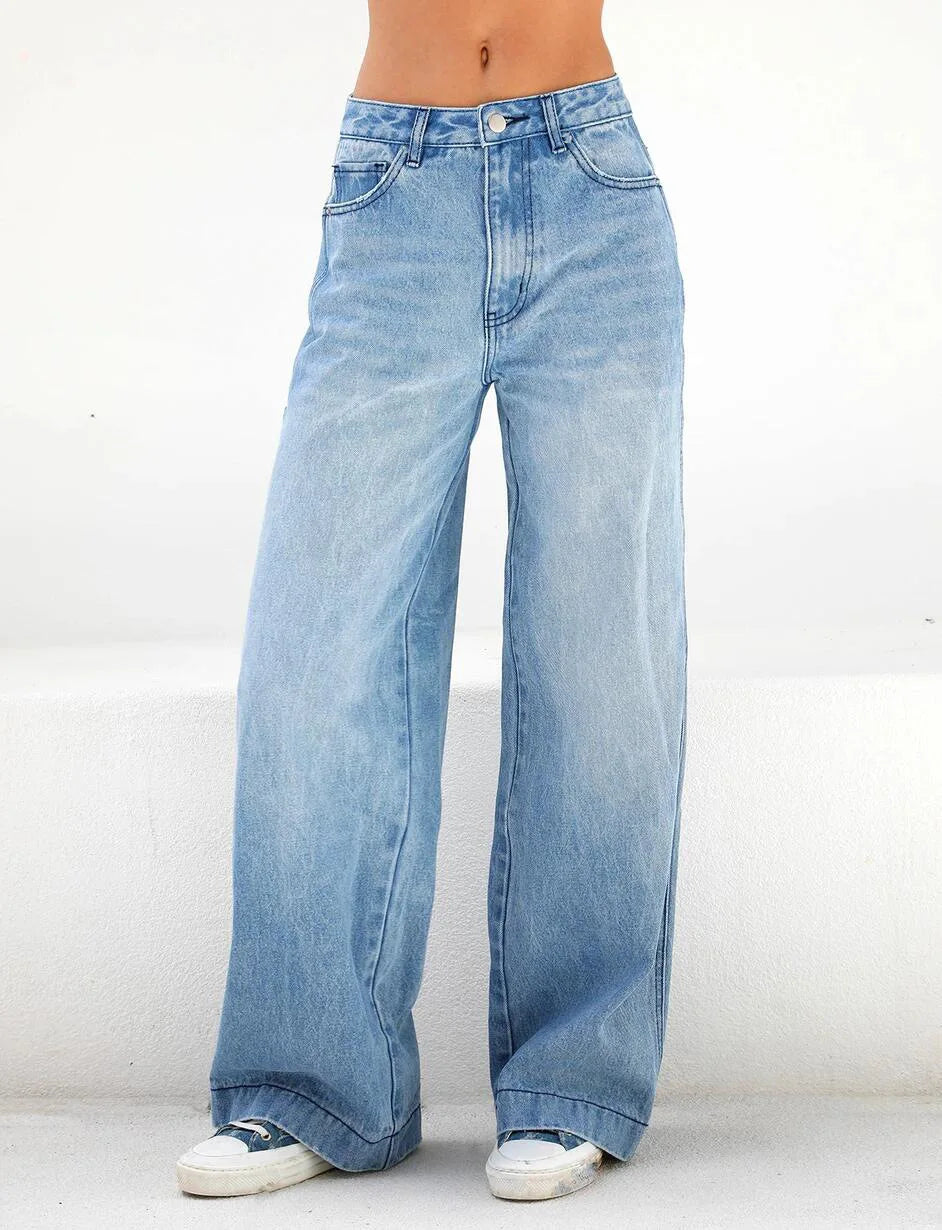 Womens High Waist Loose Wide Leg Jeans Mopping Jeans