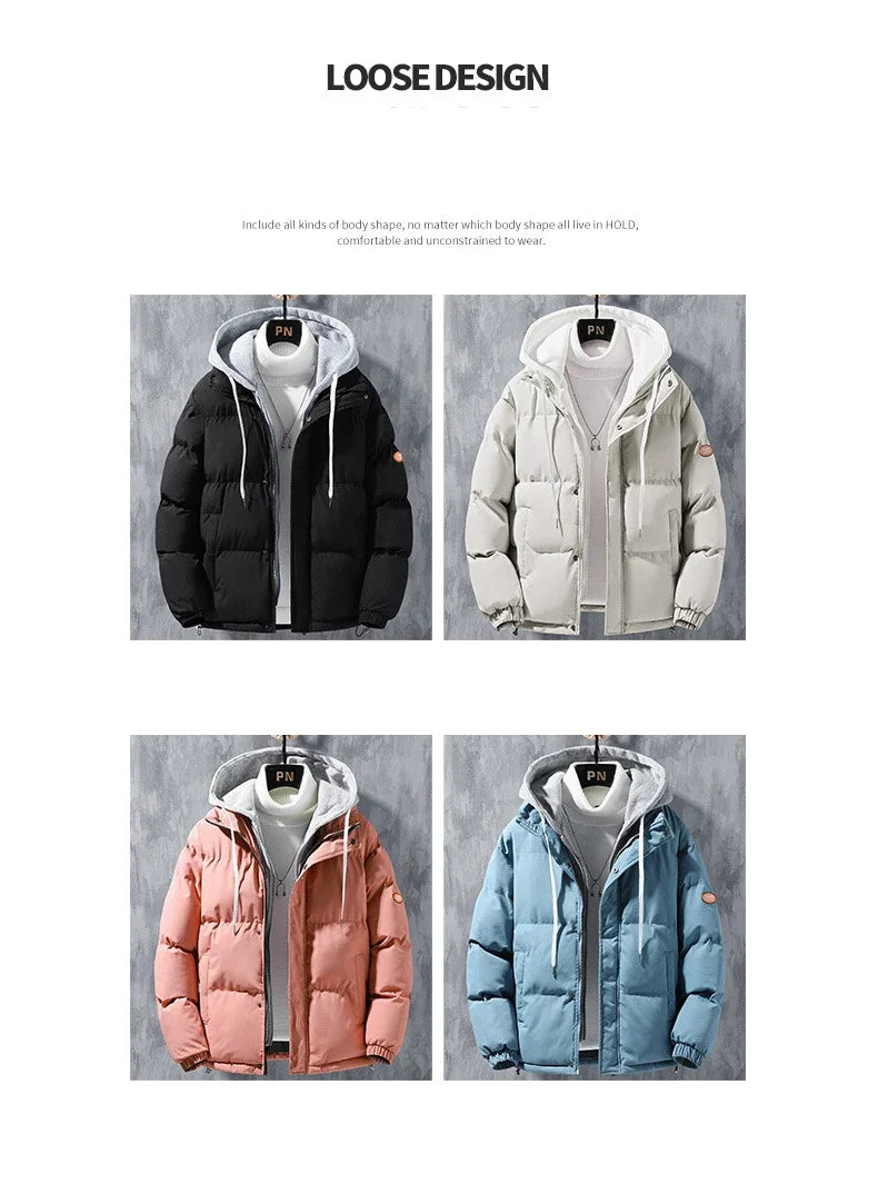 Male Coat Windbreaker Jackets For Men Fashion Parkas Autumn Winter Overcoat Men's Casual Jacket Keep Warm Windproof Hombre New