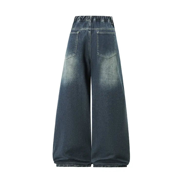 Men's Trendy High Waist Oversized Wide Leg Flared Denim Pants 2026 Extra Long Floor Dragging Loose Fit Streetwear Jeans