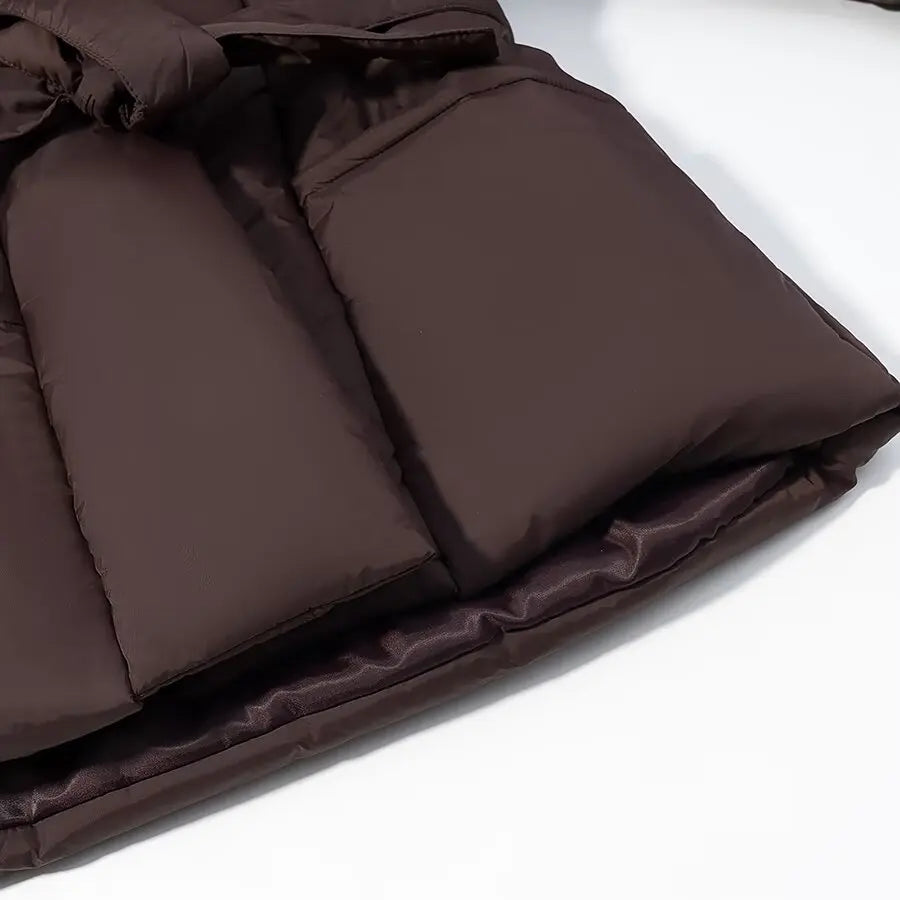 2026 New Year Parker Coats For Women New Chic Long Sleeves With Belt Jackets Women Elegant Waterproof Warmth Leisure Black Coats