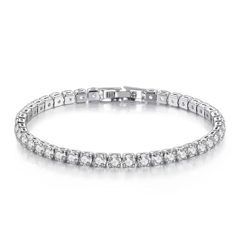3/3.5/4/5mm Real Moissanite Bracelet Sparkling S925 Sterling Silver Luxury Wedding Party Diamond Jewelry Pulseiras De Prata