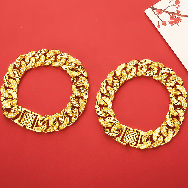 Forever Not Fade 24K Gold Filled Jewelry Bracelets for Men Women Pulseira Feminina Bizuteria Joyas Wedding Fine Bracelets