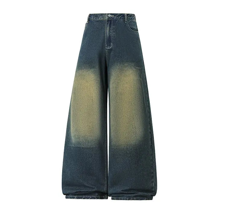 Men's Trendy High Waist Oversized Wide Leg Flared Denim Pants 2026 Extra Long Floor Dragging Loose Fit Streetwear Jeans