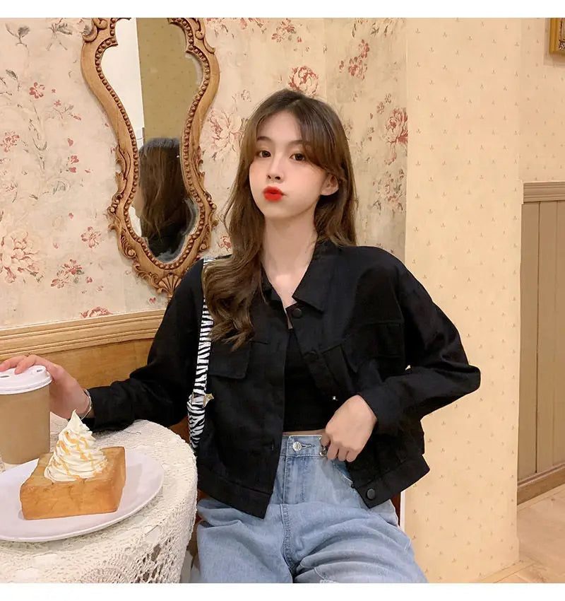 Short Casual Jacket for Women 2025 Spring and Autumn New Korean Casual Thin Jacket Loose Versatile Long-sleeved Top