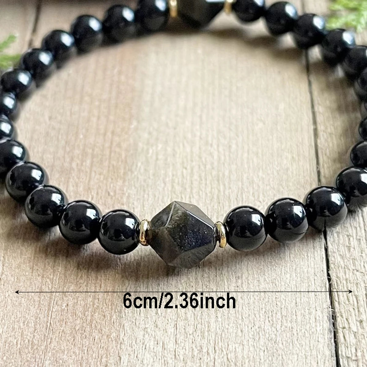 1 Pc Black Tourmaline Obsidian Bracelet Men And Women, The Ideal Choice Of Gift