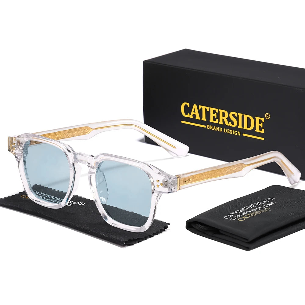 CATERSIDE Classic Square Sunglasses Men Core Insert Temple Luxury Brand Sun Glasses Women Travel Beach Party Festival Gifts